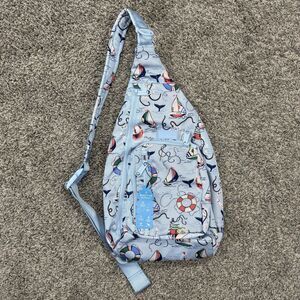 Vera Bradley ReActive Sling Backpack Nautical Blue New Blue